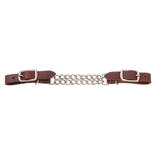 Royal King® Leather Curb Strap With Double Chain 1