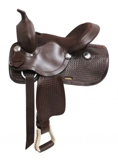 13" Economy Western Style Saddle With Suede Leather Seat 1