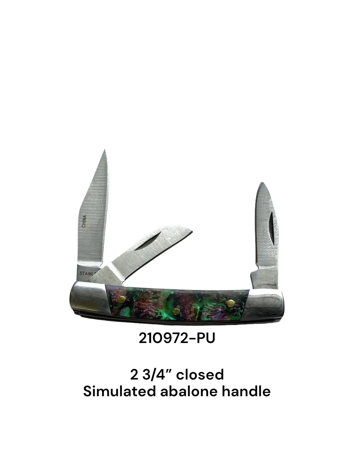 Circle Sh Knife 2.75" Stockman, Purple Pearl 1
