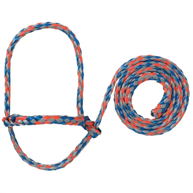 Poly Rope Halter Blue  Orange Grey 1