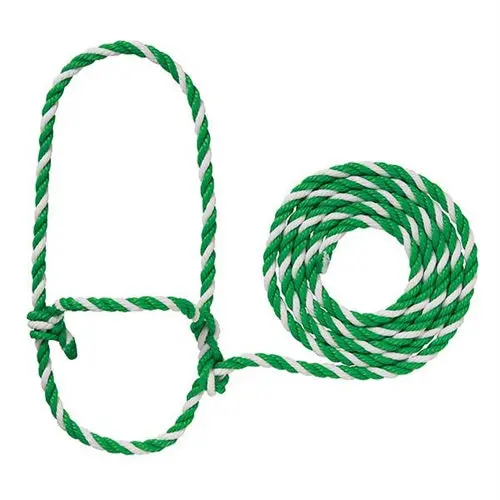 Cattle Rope Halter - Clover Green/White 1