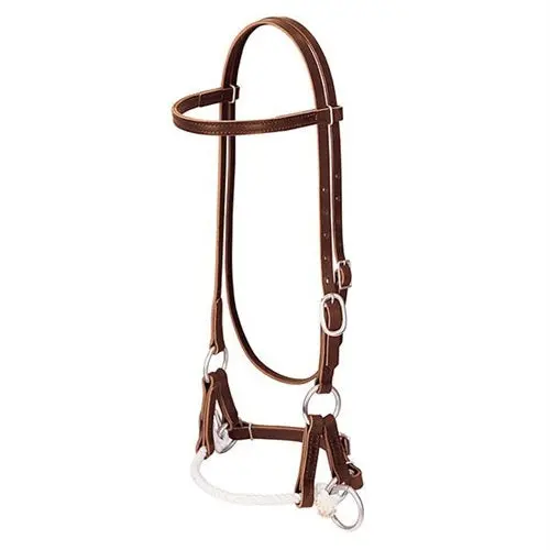 Deluxe Latigo Leather Side Pull, Single Rope 1