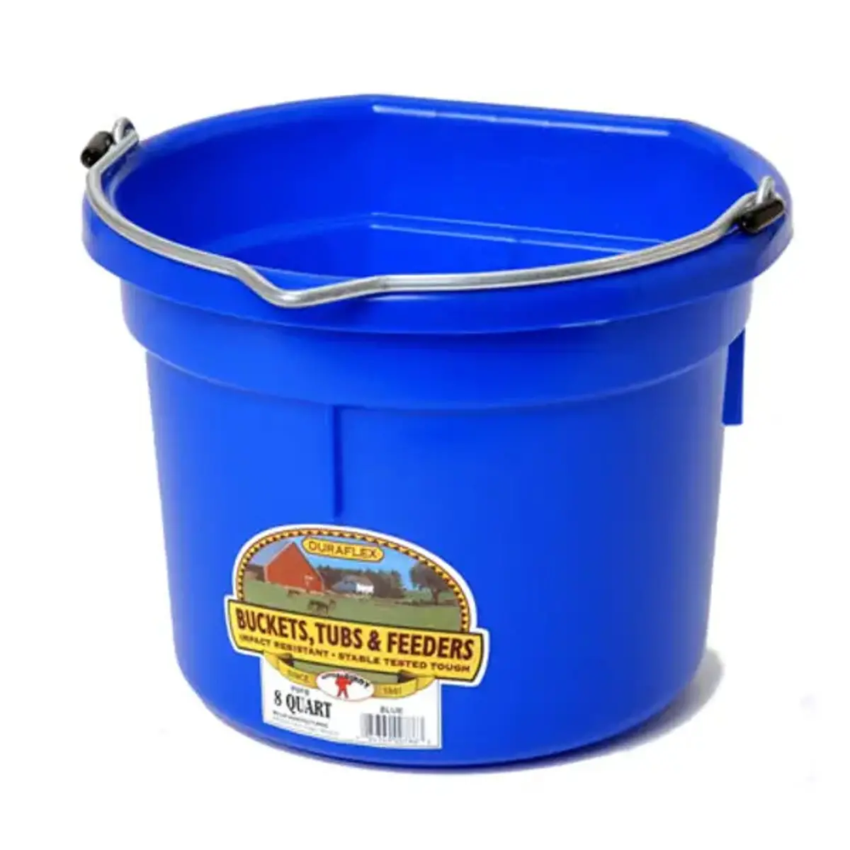 Duraflex Plastic Flatback Bucket - 8 Qt, Blue 1