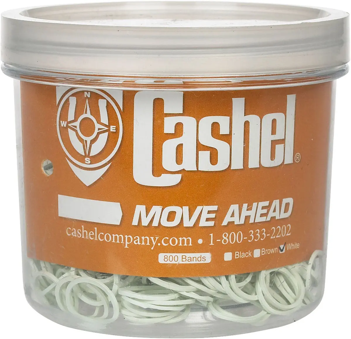 White Cashel Rubber Braiding Bands 1