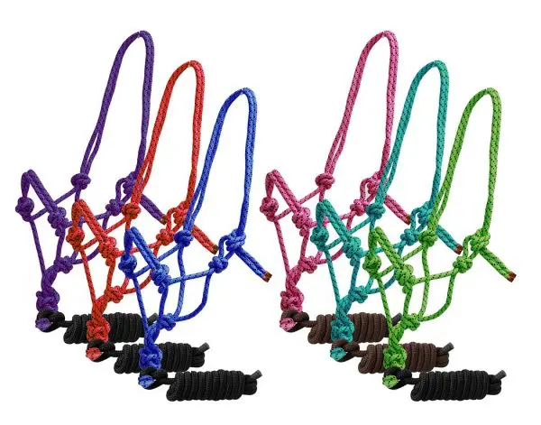 Speckled Cowboy Knot Halter With Lead 7.5 Ft 1