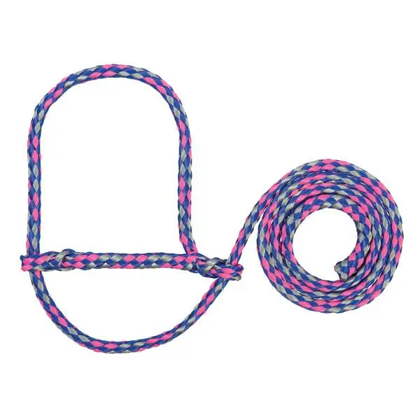 Poly Rope Halter - Sheep/Goat - Royal Blue/Pink/Grey 1