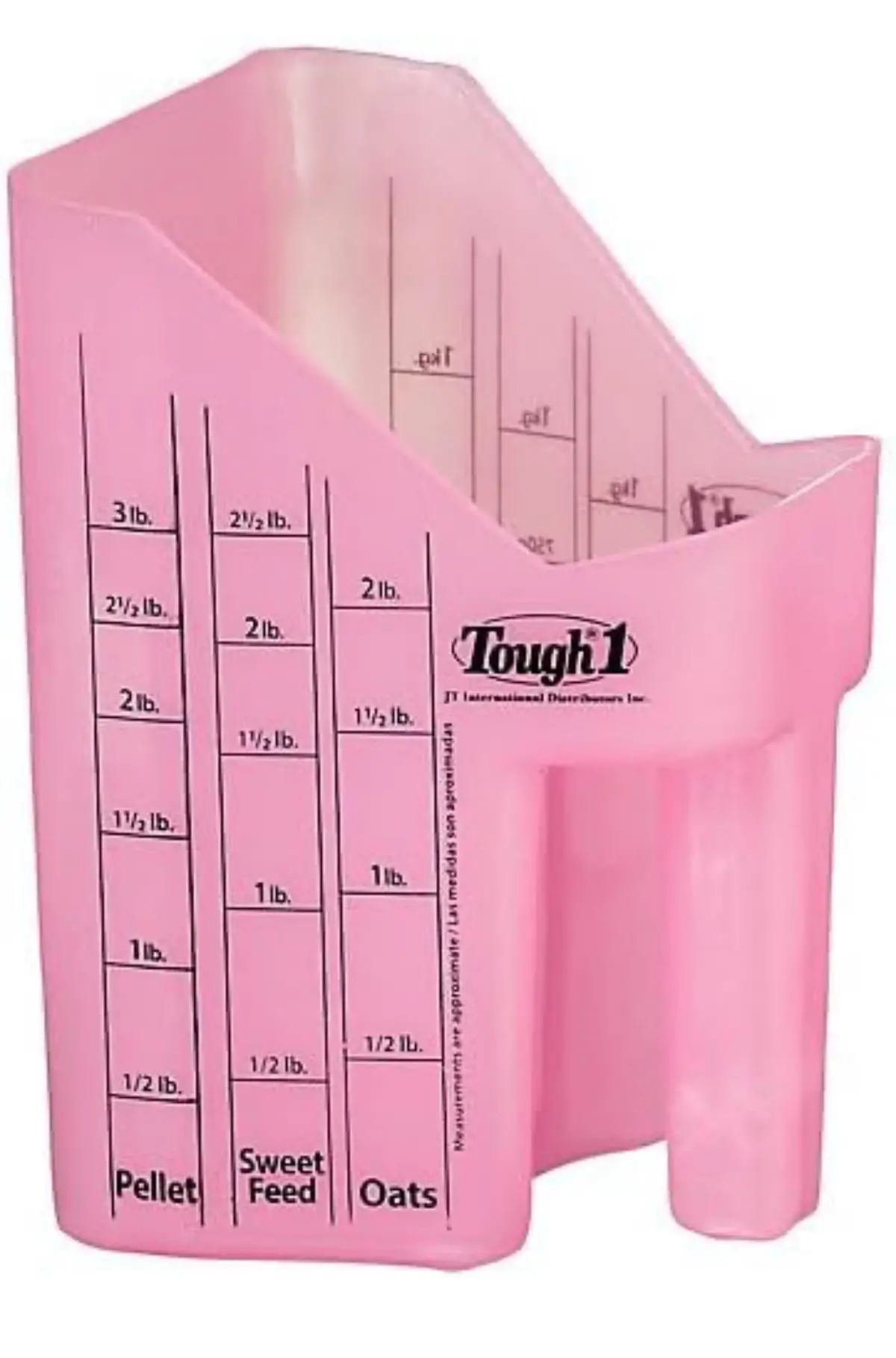 Tough1 Feed Scoop With Measurements (Pink) 1