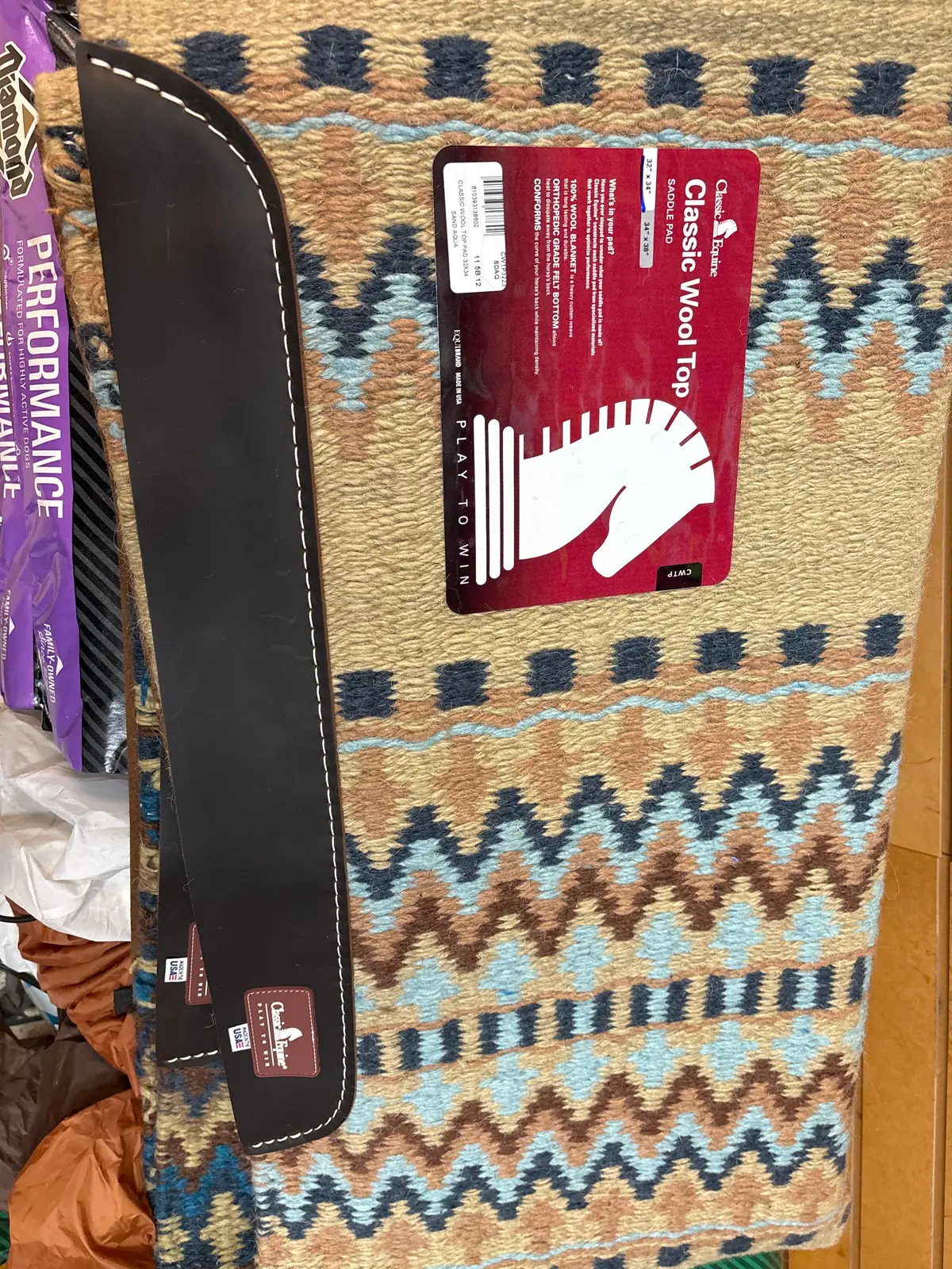 Classic Wool Top Pad 32X34 Sand Aqua 1