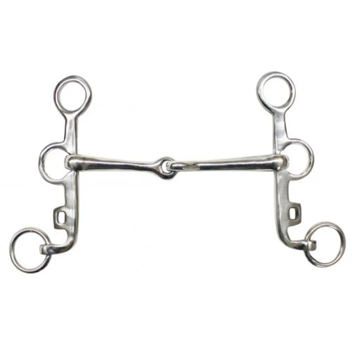 Showman Stainless Steel Argentine Snaffle. 5" Broken Mouth 1
