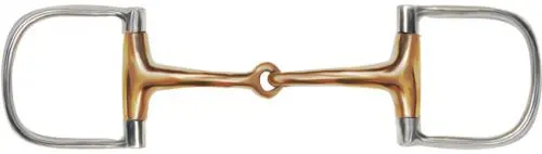 Showman Stainless Steel D-Ring Style Bit With 3" D Cheek. Copper 5" Broken Mouth Piece 1