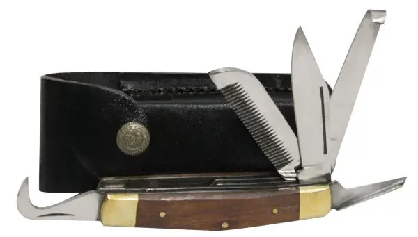 Showman 5-Bladed Knife, Comes With Leather Case 1