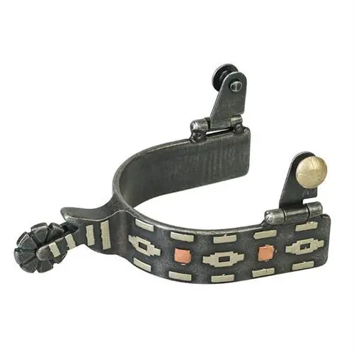 Men's Spur With German Silver Aztec Trim And Copper Accents 1