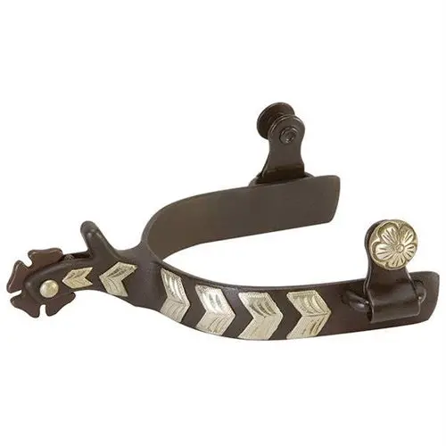 Men's Show Spurs With German Silver Chevron Trim 1