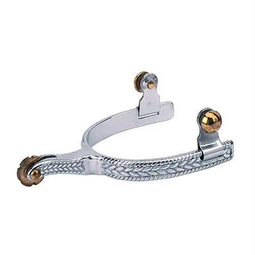 Men's Roping Spurs With Engraved Band 1