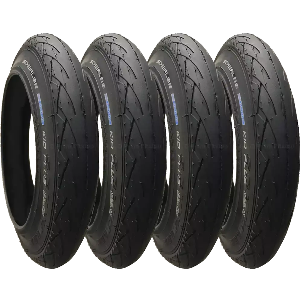 4 Pack - 12 X 1.75” Pram Tyre (Puncture Resistant Layer) Schwalbe 'Kid Plus' Premium Quality 1