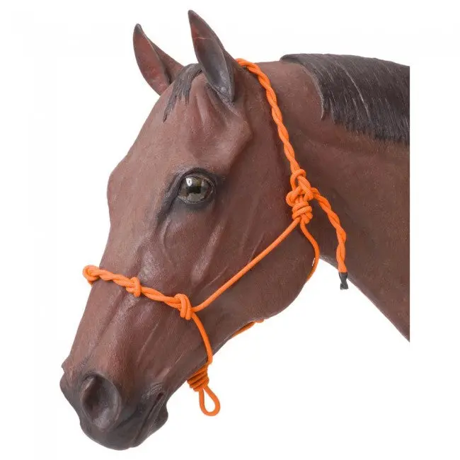 Tough1 Knotted Rope Halter With Twisted Crown - Orange 1
