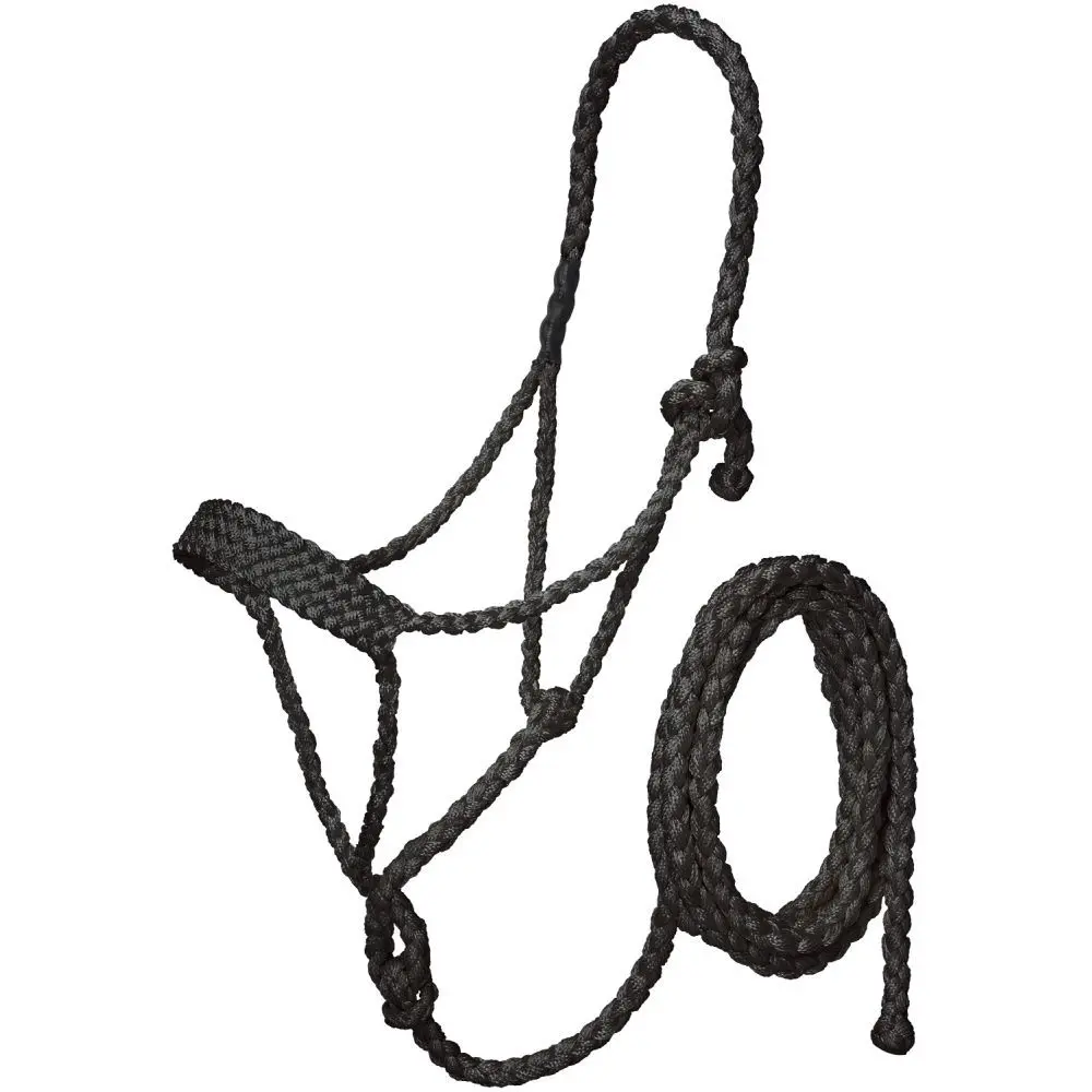 Tough1 Mule Tape Halter With Lead 10 Ft Black 1