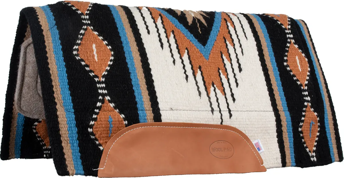 Del Rio Wool Felt Bottom Saddle Pad 36" X 34" Rust/Cream 1