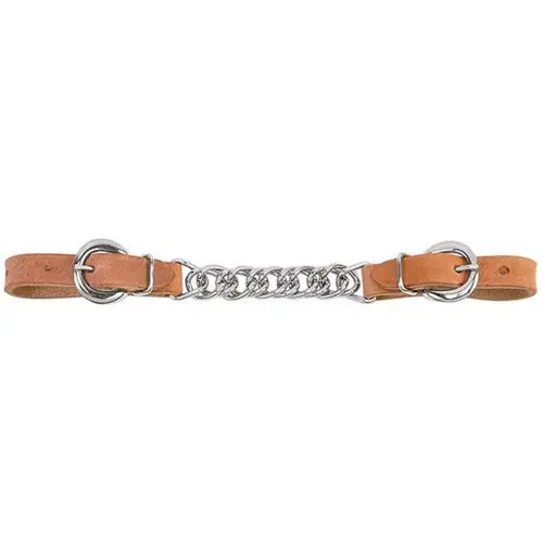 Harness Leather 4-1/2" Single Flat Link Chain Curb Strap 1