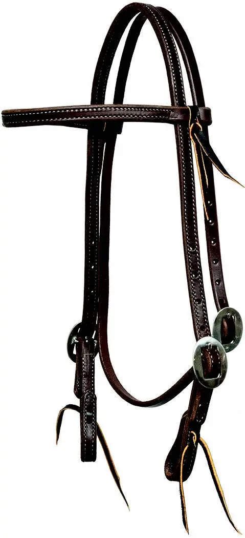 Headstall - Brownband 5/8" Double Stitched 2 Ss Tie 1
