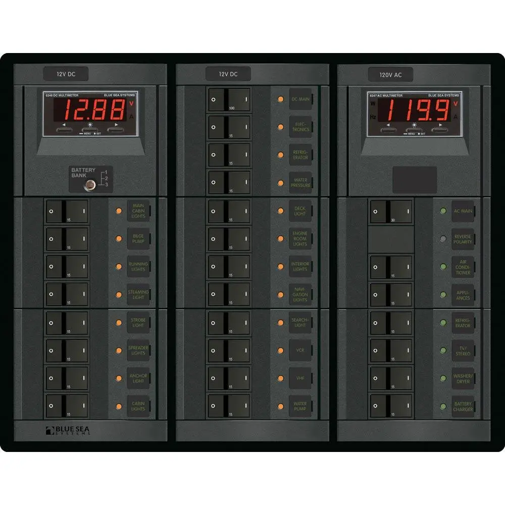 Blue Sea 1218 12V Dc Main + 19 Positions / 120V Ac Main + 6 Positions [1218] 1