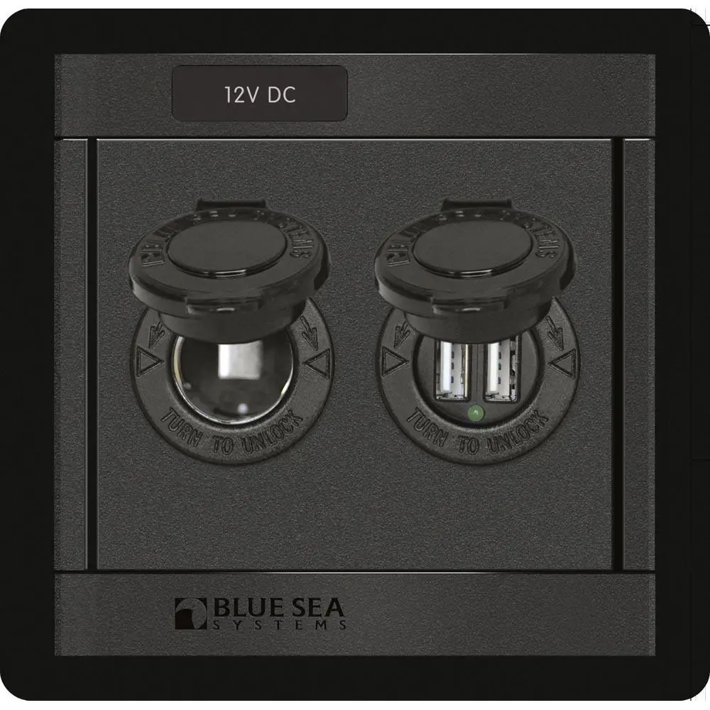 Blue Sea 1478 360 Panel - 12V Dc Socket & Dual Usb Charger [1478] 1