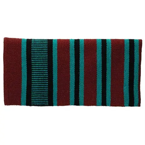 Double Weave Saddle Blanket Green/Black/Burgundy 1