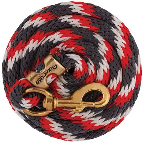 Poly Lead Rope With A Solid Brass 225 Snap - Graphite/Red/White 1