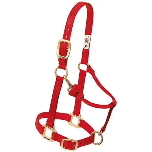 Original Adjustable Chin And Throat Snap Halter, 3/4" - Suckling Red 1