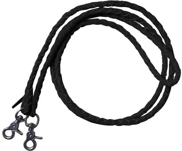 5835 - Leather Braided Roping Reins/Black 1