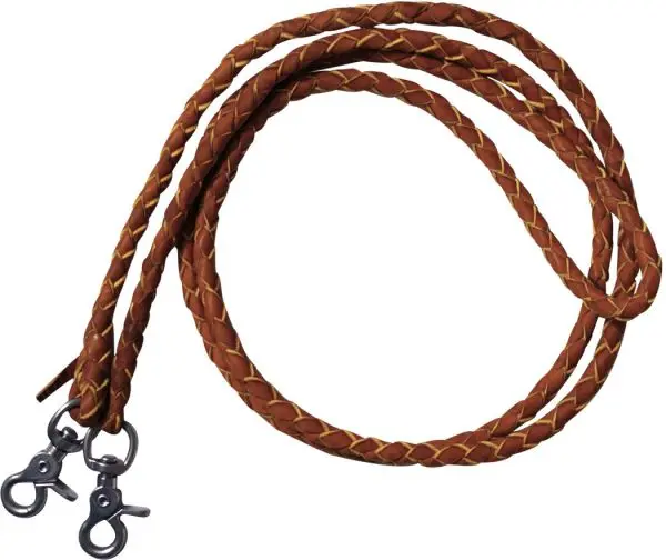 5835 - Leather Braided Roping Reins/Light Oil 1
