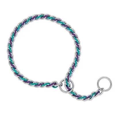 Purple/Turq 20'' Laced Chain Slip Collar, 3.5 Mm 1