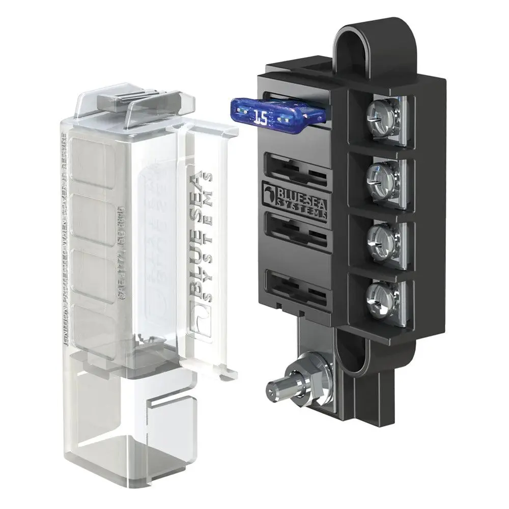Blue Sea 5045 St Blade Compact Fuse Blocks - 4 Circuits W/Cover [5045] 1