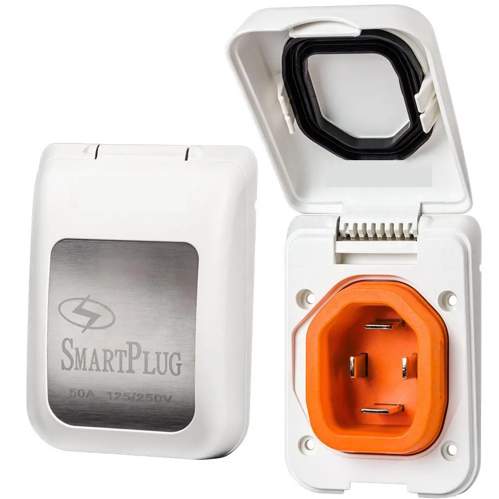 Smartplug 50 Amp Male Non-Metallic Inlet Cover - White [Bm50pw] 1