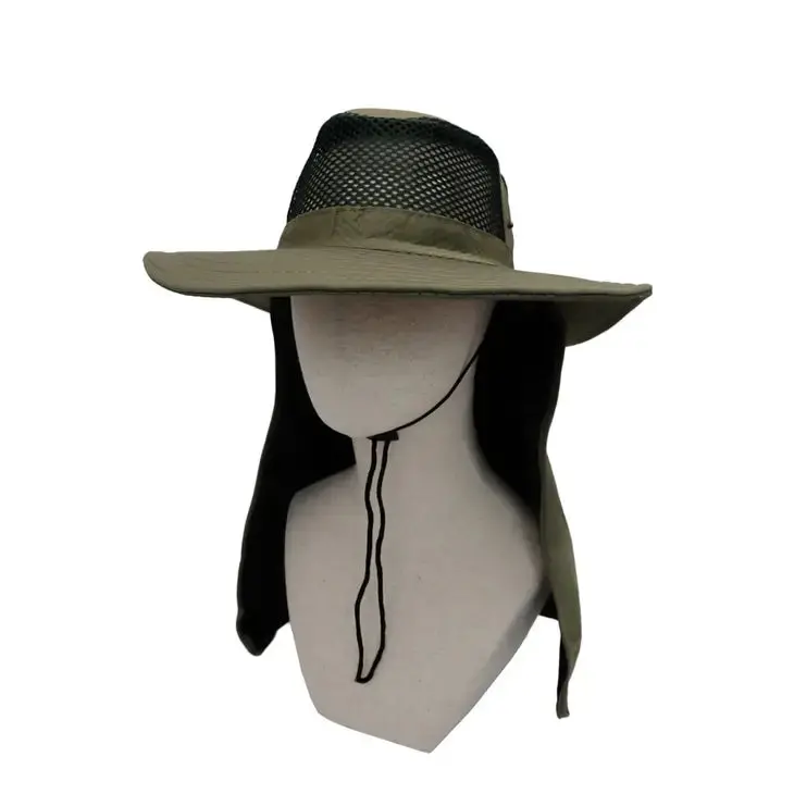 Fisherman Hat With Extra Wide Neck Cover|Olive 1