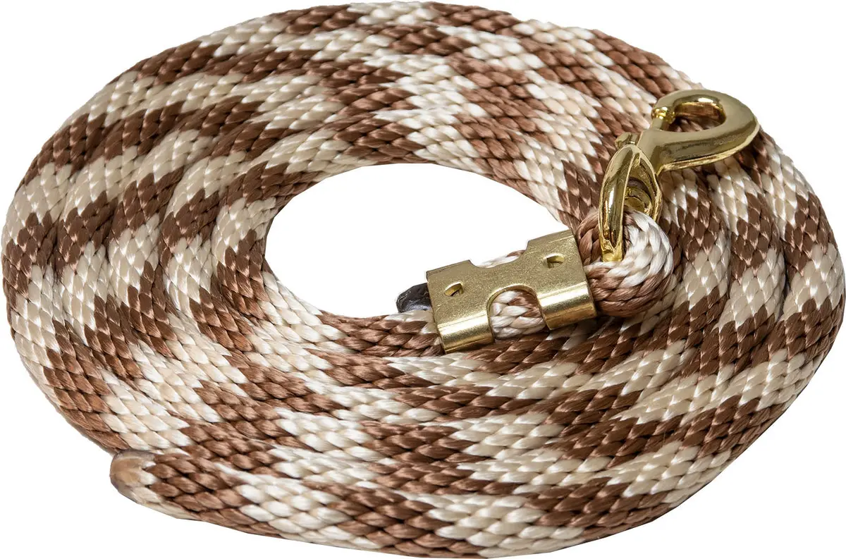 Poly Lead Rope 5/8"X 8 Bolt Snap - Tan/Cream 1