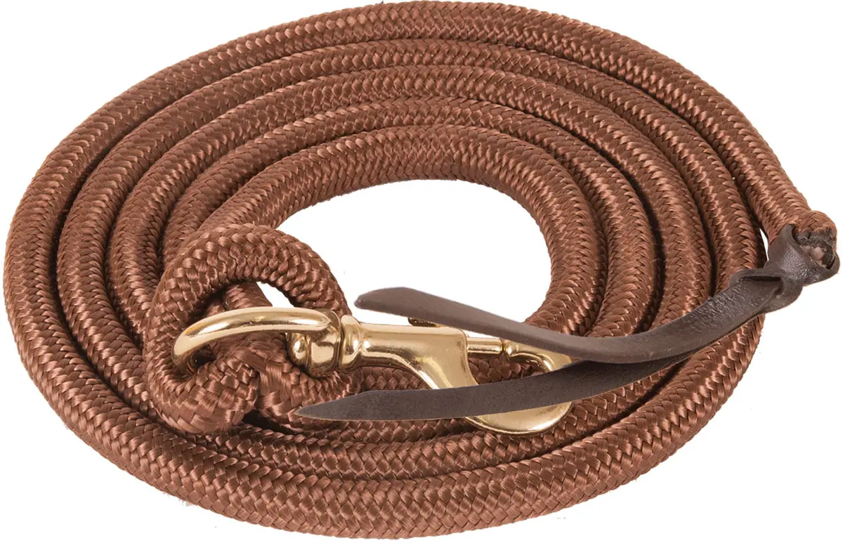 Poly Cowboy Lead Rope 5/8" X 9 Bolt Snap - Brown 1