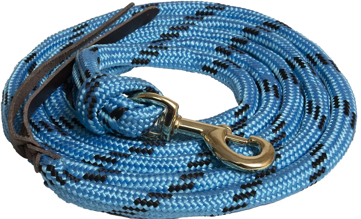 Poly Cowboy Lead Rope 5/8" X 9 Bolt Snap - Turq/Black 1