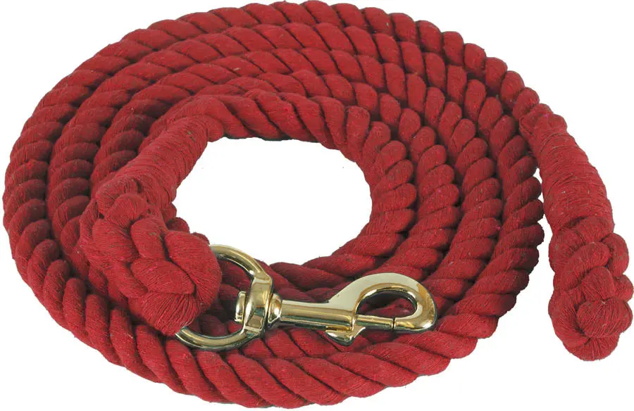 Cotton Lead Rope 3/4" X 10" Bolt Snap - Red 1