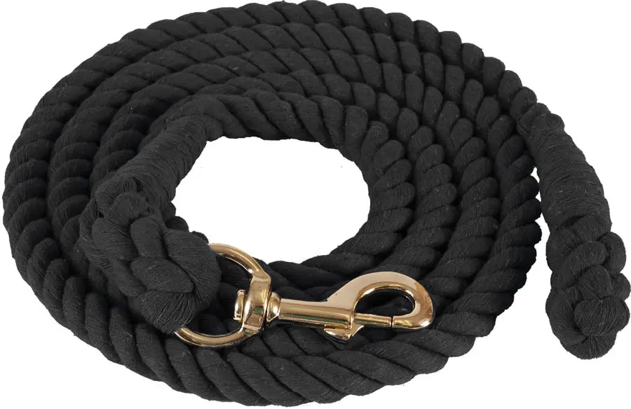 Cotton Lead Rope 3/4" X 10" Bolt Snap - Black 1