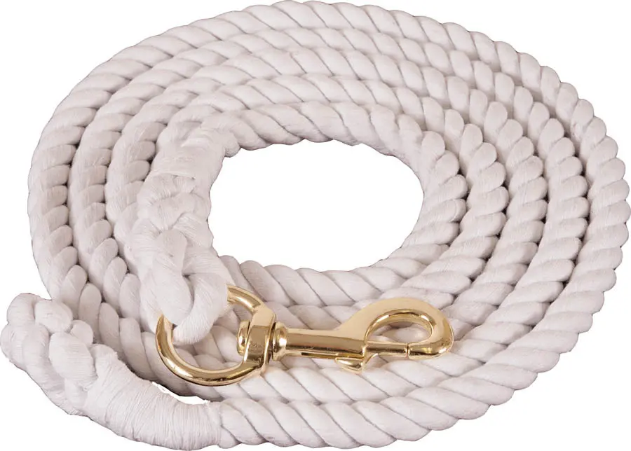 Cotton Lead Rope 3/4" X 10" Bolt Snap - White 1