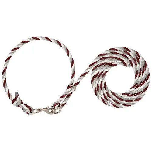 Livestock Adjustable Poly Neck Rope - Maroon/ Gray/ White 1