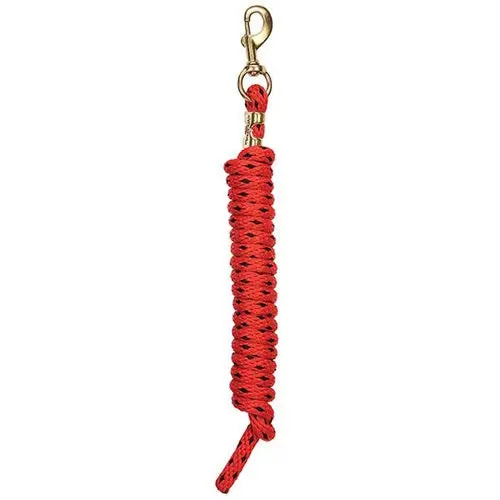 Poly Lead Rope With A Solid Brass 225 Snap - Speckle - Red/Black 1