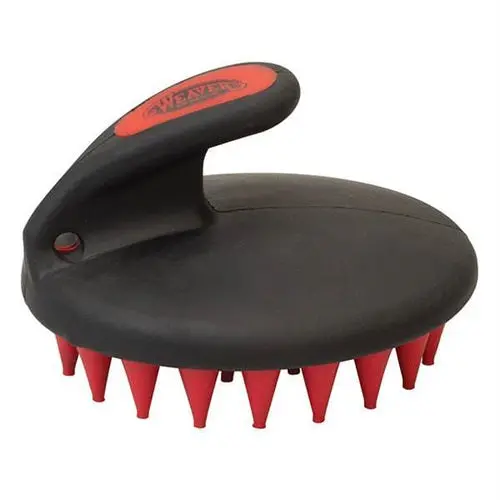 Palm Held Coarse Curry With Large Rubber Bristles 1
