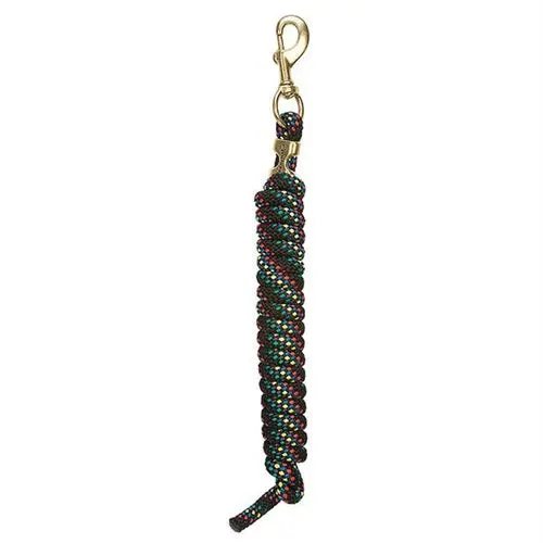 Poly Lead Rope With A Solid Brass 225 Snap - Bk/Rd/Green/Blue/Yellow/Purple 1