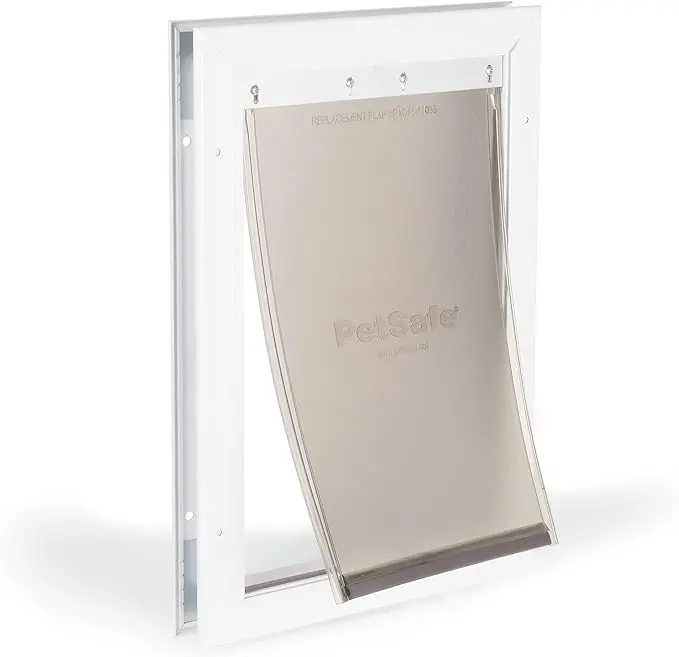 Promo: Petsafe Freedom Aluminum Pet Door For Dogs And Cats, Medium, White, Tinted Vinyl Flap 1