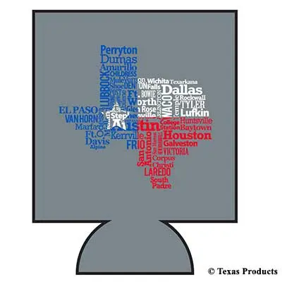 Texas Cities Koozie 1