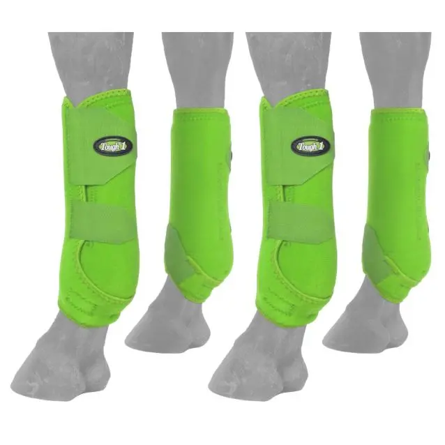 Tough1 Extreme Vented Sport Boots - Full Set - Small - Neon Green 1