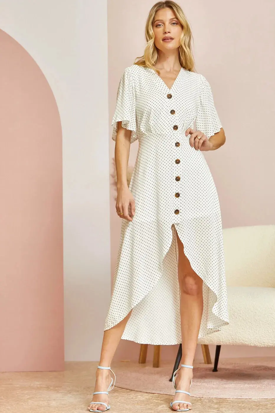 Polka Dot High Low Dress 2