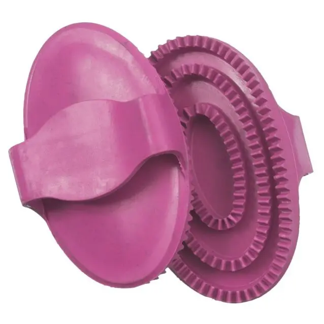 Tough1 Large Rubber Curry Comb - Pink 1